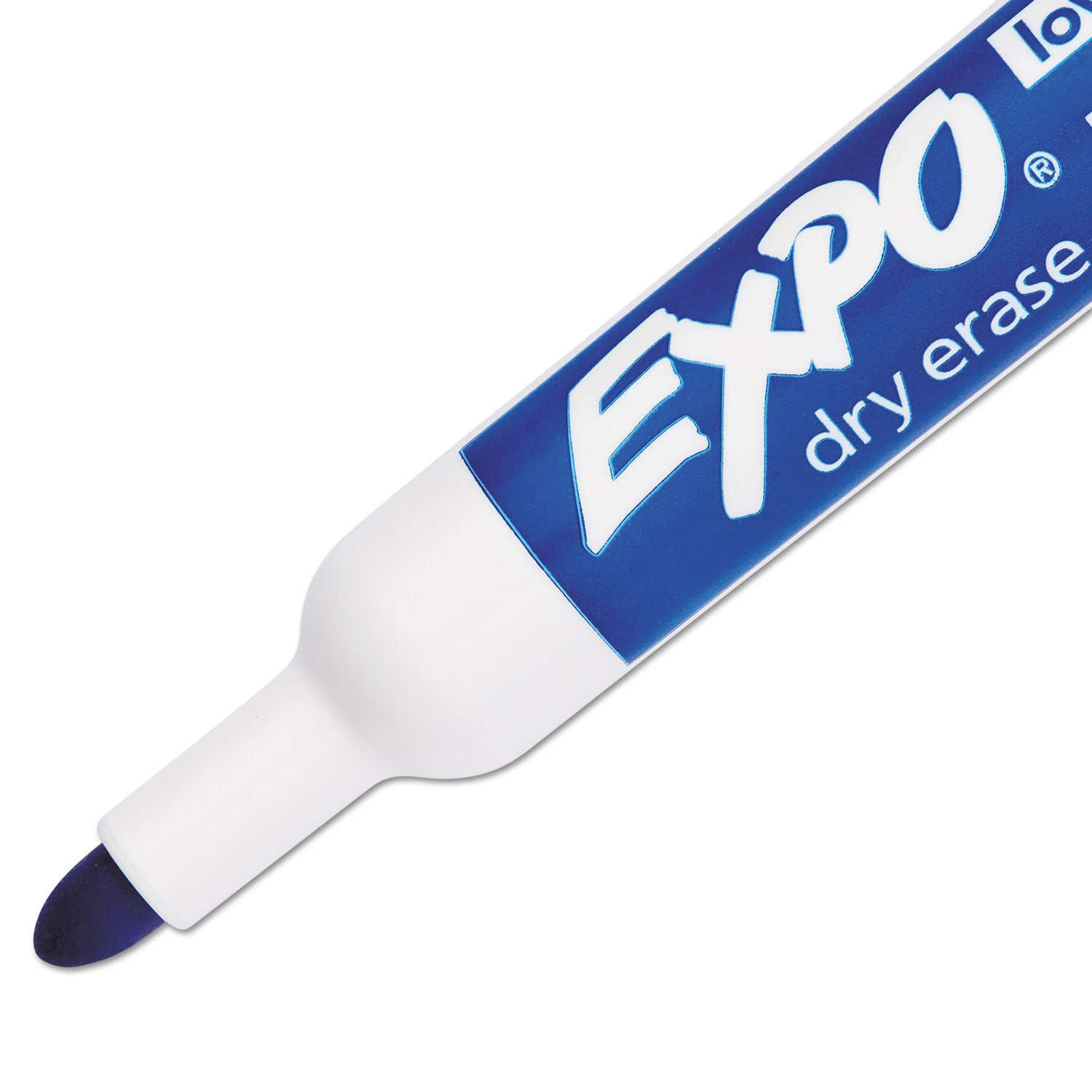 Expo Bold Color Dry-Erase Markers, Bullet Point, Blue Ink, Erasable, Low Odor, 1 Dozen