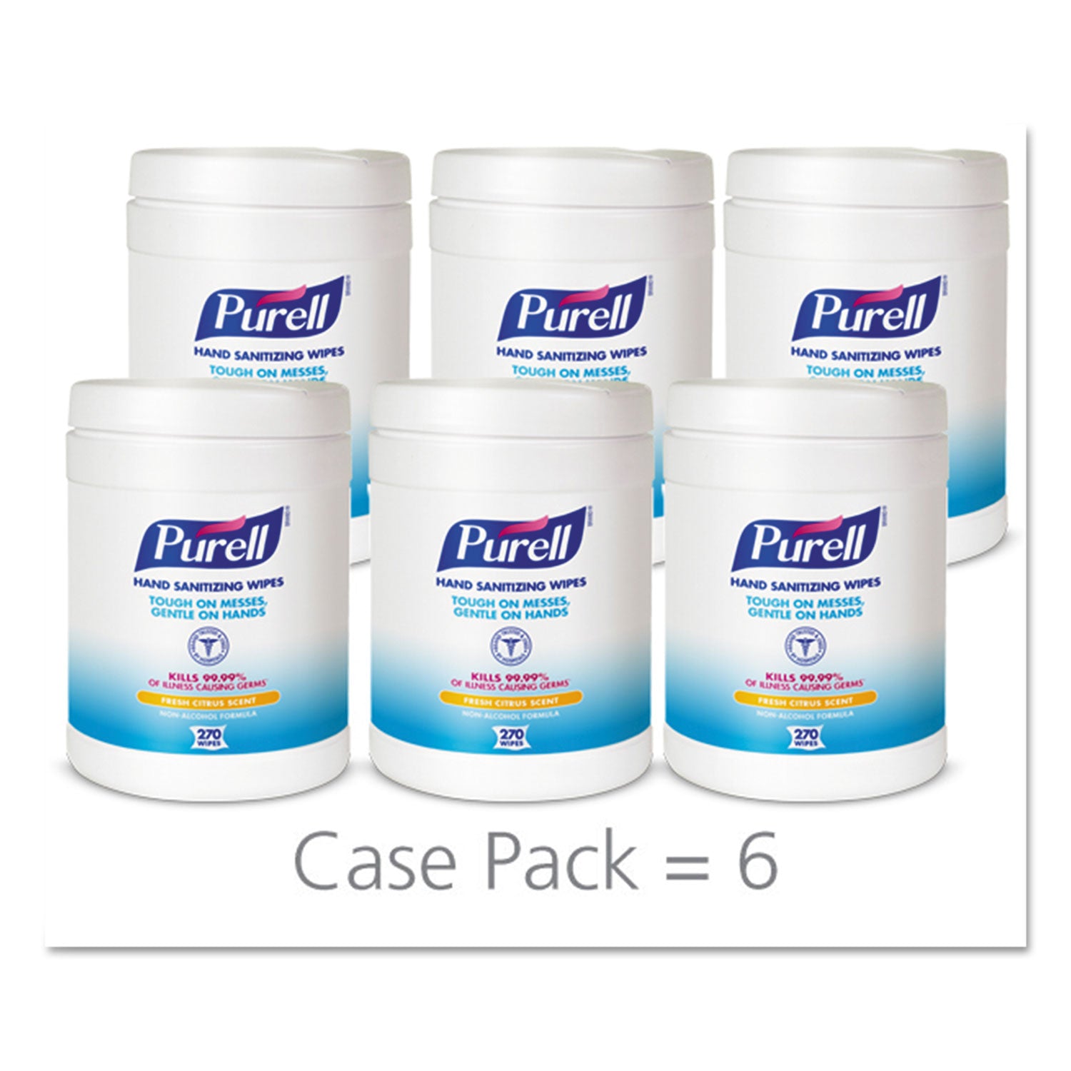 PURELL&reg; Sanitizing Wipes - WhiteTub - 270/Tub - 6 / Carton