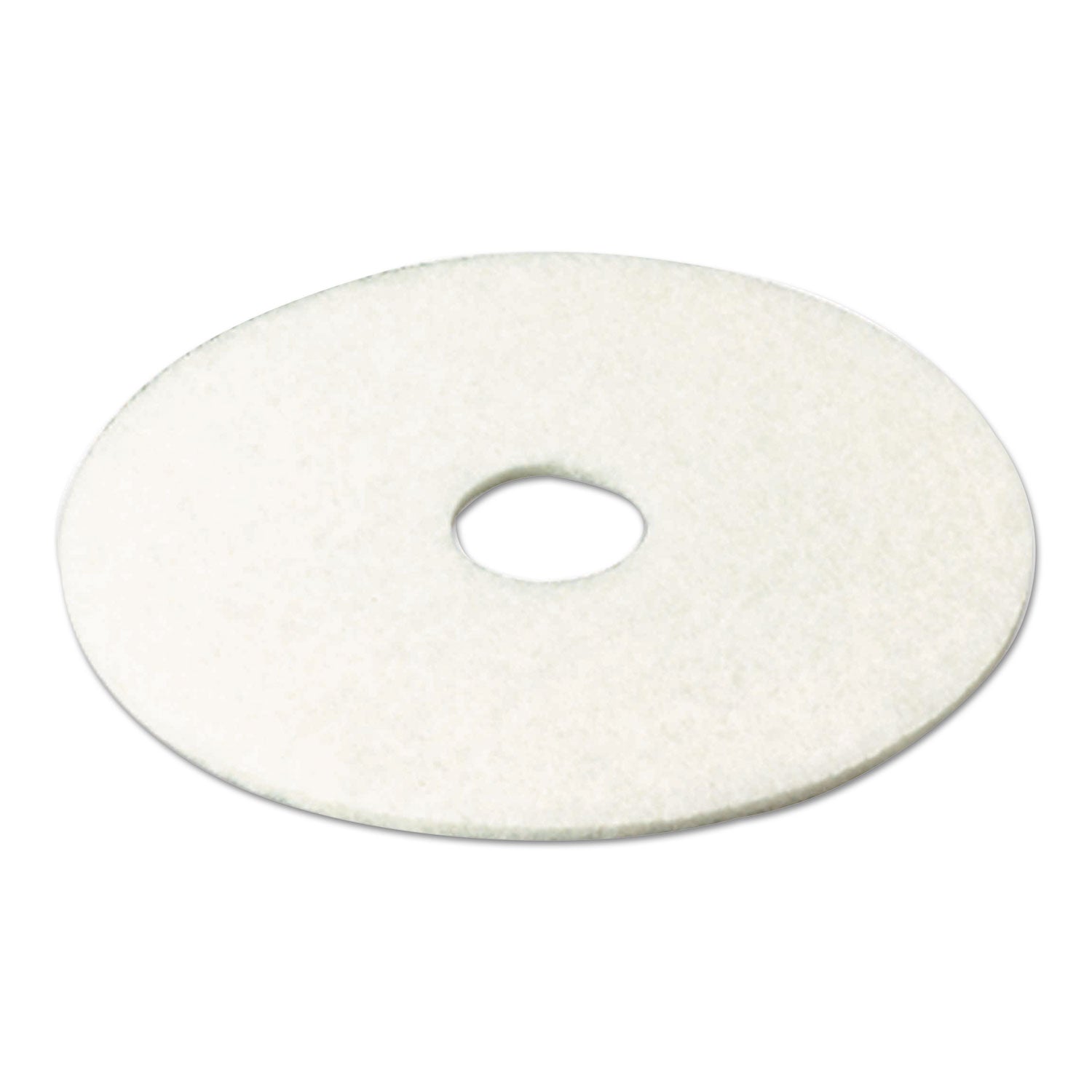 3M White Super Polish Pads - Round - 20" Diameter - Polishing, Floor, Buffing, Scrubbing - Wood Floor - 175 rpm to 600 rpm Speed Supported - Textured, Adhesive, Durable, Scuff Mark Remover, Heel Mark Remover - Polyester Fiber - White - 5 / Carton