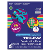 Tru-Ray Construction Paper - ClassRoom Project - 12" Width x 9" Length - Bright Assorted - Sulphite - 1 Pack