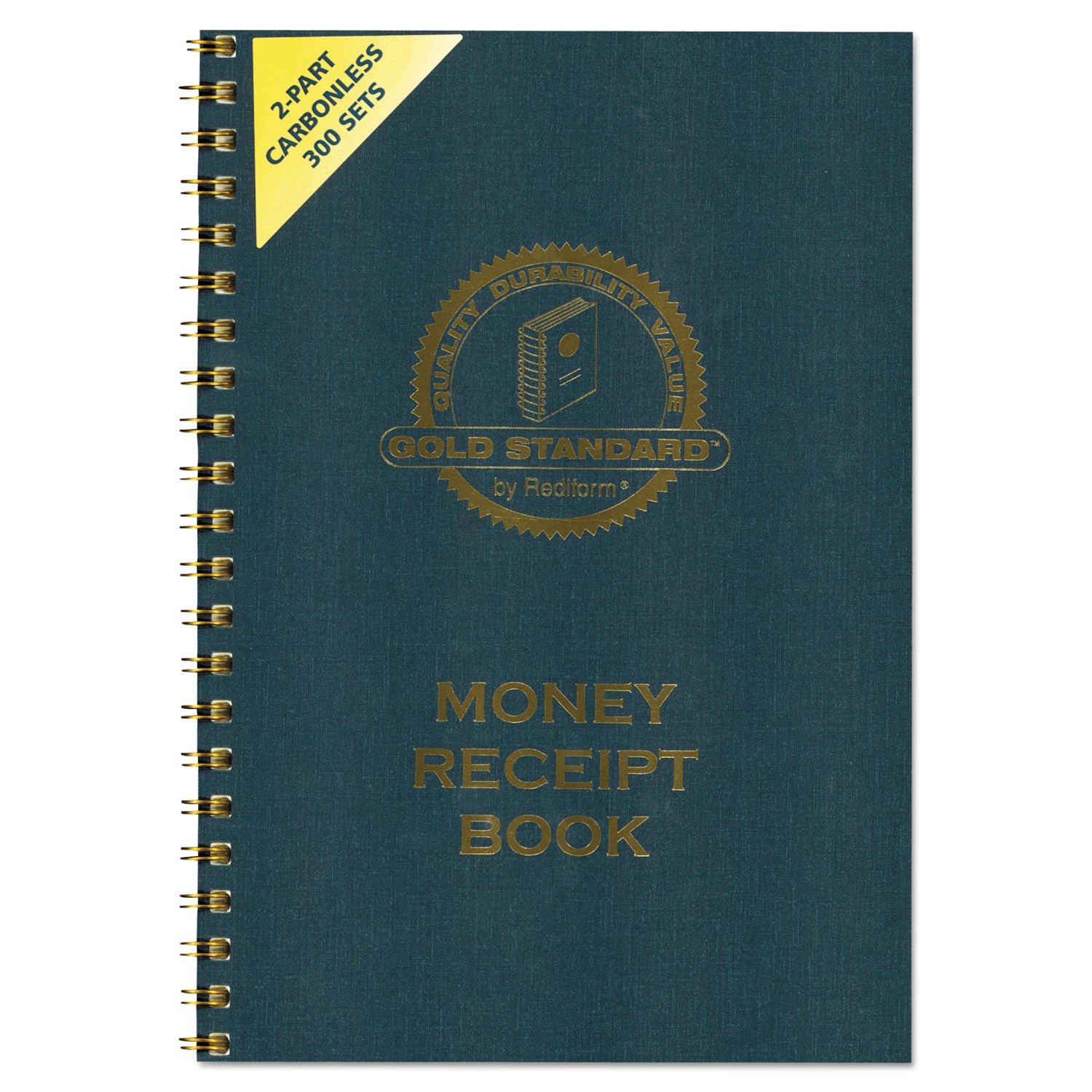 300 Sheet(s) - Wire Bound - 2 Part - Carbonless Copy - 7.62" x 11" Sheet Size - White - White Sheet(s) - Red Print Color - Blue Cover - 1 Each