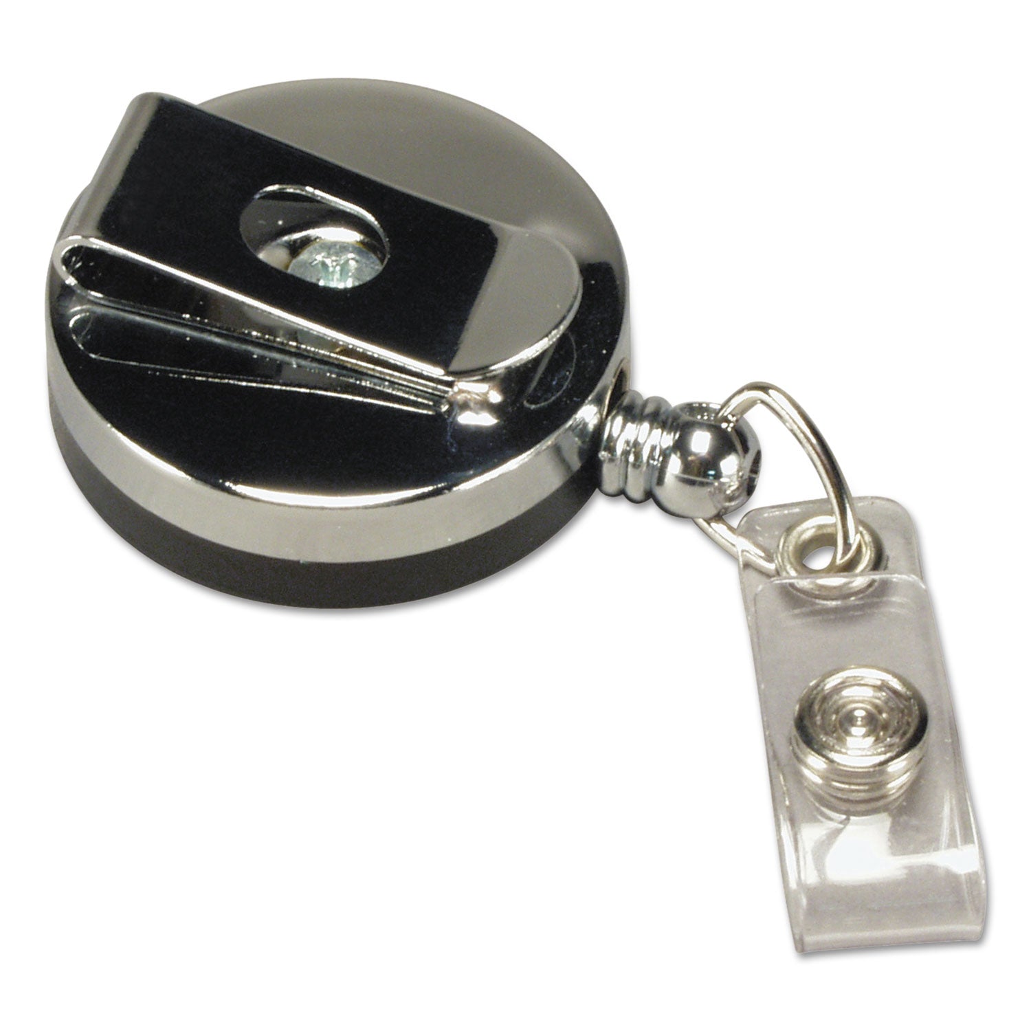 Heavy Duty Round ID Badge Reel with Belt Clip, Black