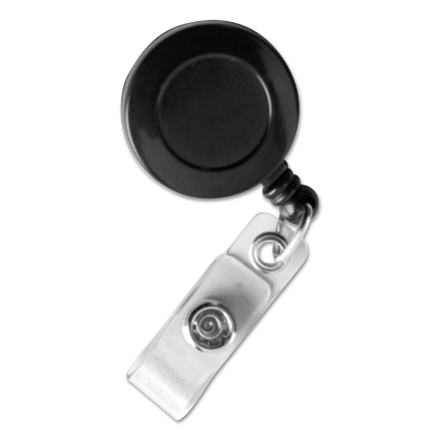 Standard ID Badge Reels, Round Belt Clip Strap, Black, Pack of 25