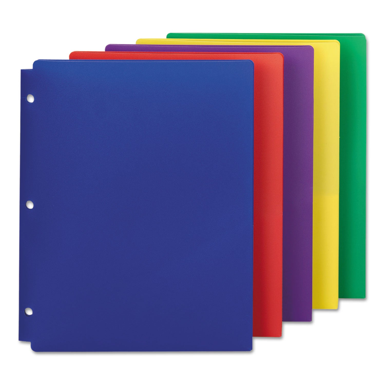 Smead Letter Pocket Folder - 8 1/2" x 11" - 50 Sheets Capacity - 2 Pocket(s) - Red, Purple, Yellow, Green, Dark Blue - 5/Pack - 10 / Carton