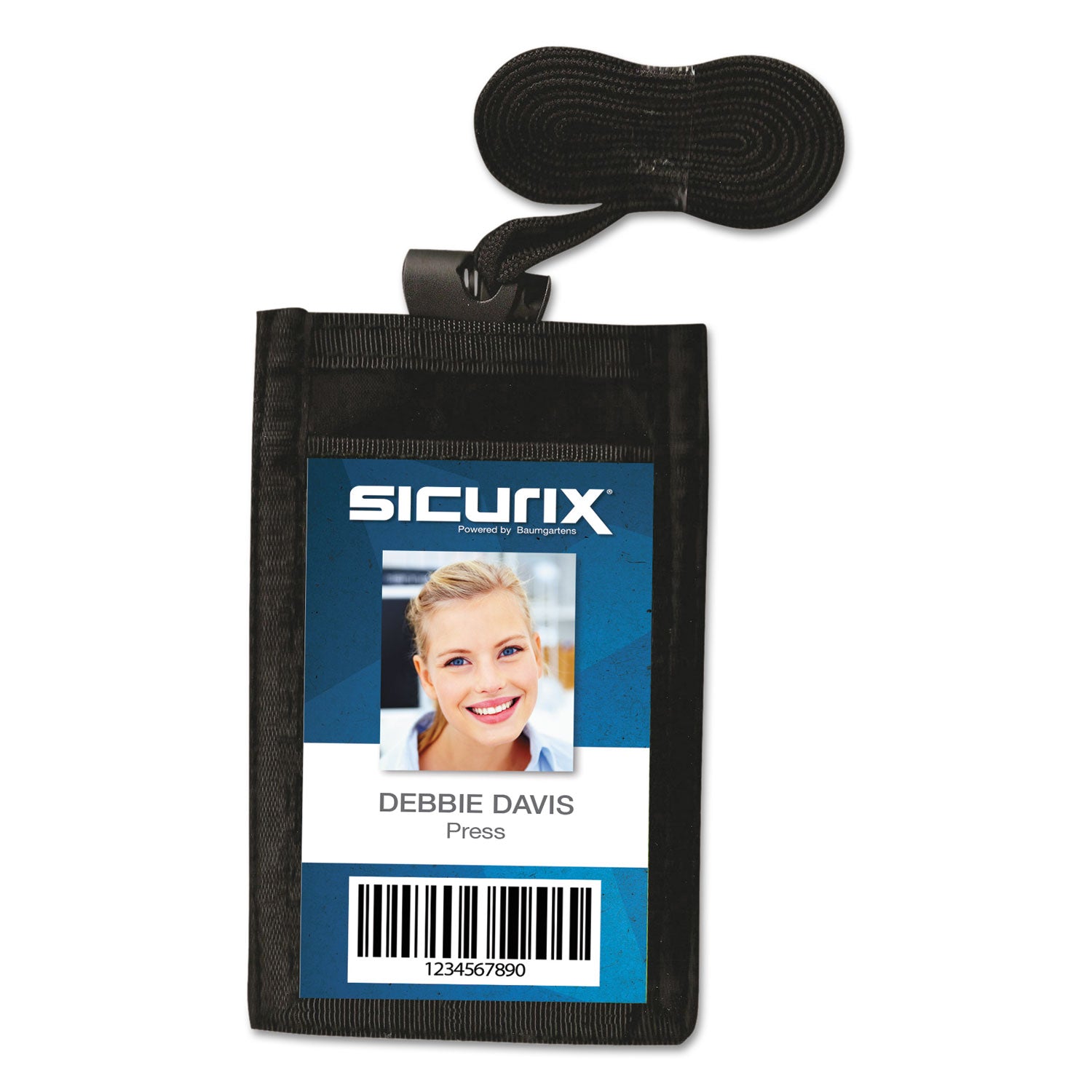 ID Neck Pouch Badge Holder, Vertical, Adjustable Cord, 4" x 2-1/4" Insert, Black