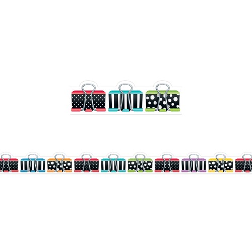 Creative Teaching Press 2.75 X 35 Bold & Bright Binder Clips Border, 12 Pack (CTP8348) | Quill