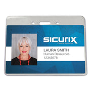 Proximity Badge Holders, Horizontal, Clear, Pack of 50