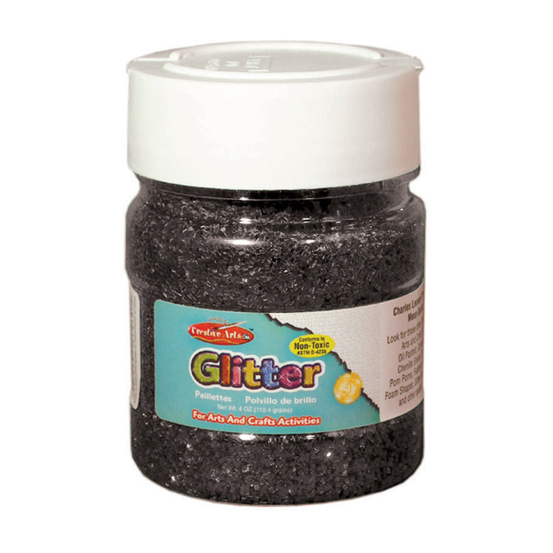 Creative Arts Glitter 4oz Jar Black