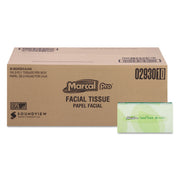 Marcal Pro Facial Tissue - Flat Box - 2 Ply - 4.50" Width x 8.60" Length - White - 100 / Box