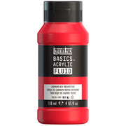 LQ BASICS Acrylic Fluid 118ml Bottle -  Cadmium Red Medium Hue