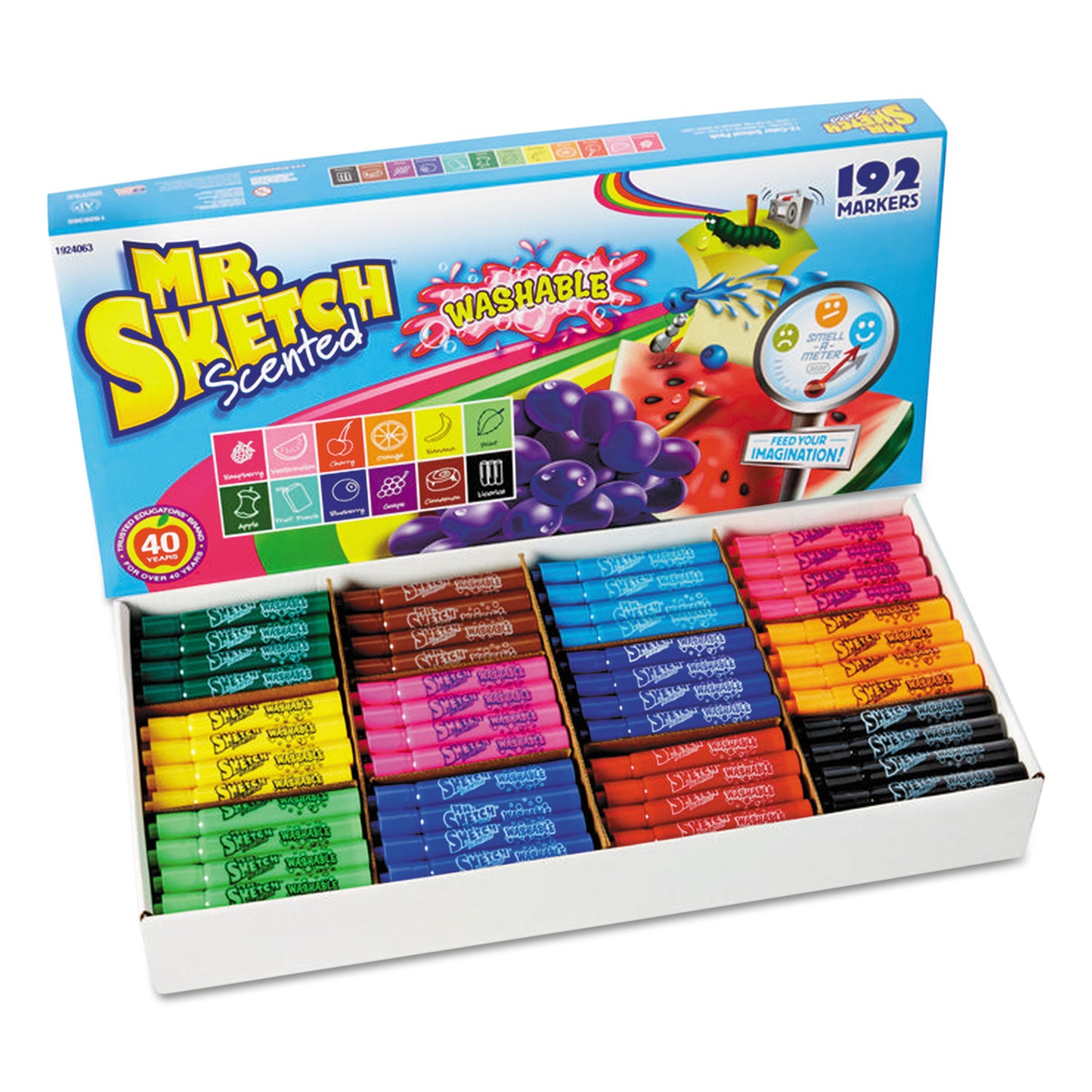 Mr. Sketch Scented Washable Markers - Narrow Narrow Chisel, Medium, Broad Marker Point - Washable - Assorted Ink - 192 / Set