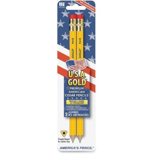 Pencil,Usa Gold,Jumbo,PK2