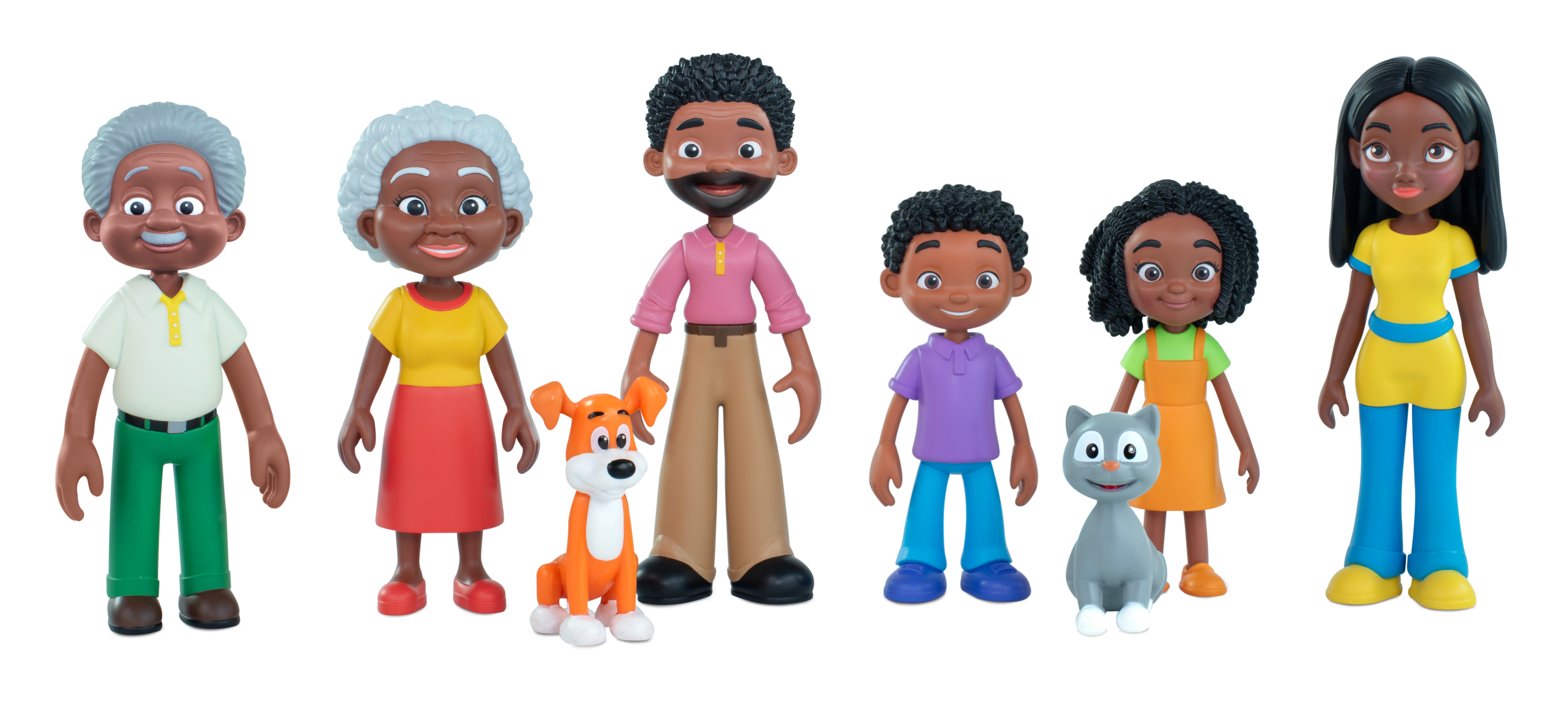 Dark-skinned family
