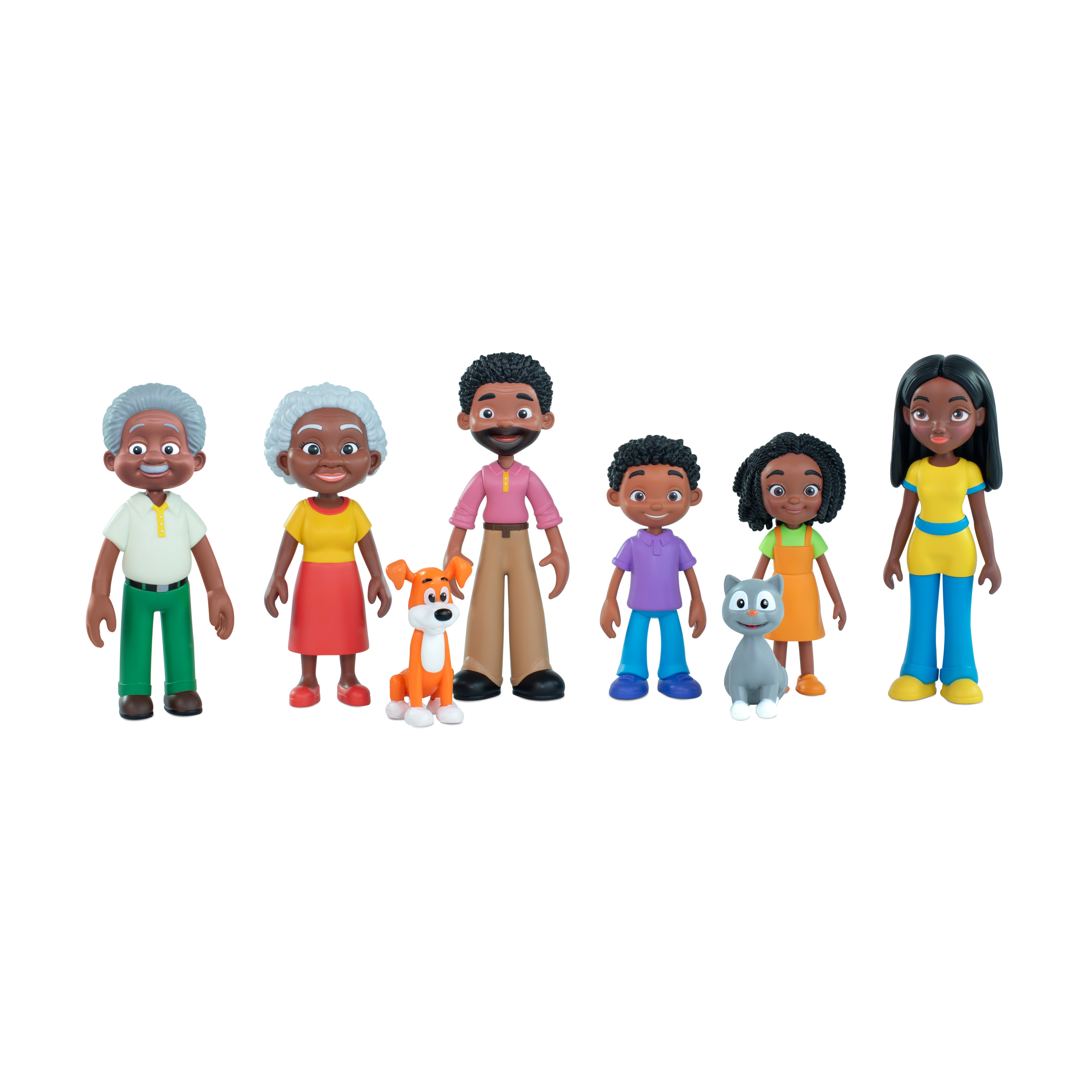 Dark-skinned family