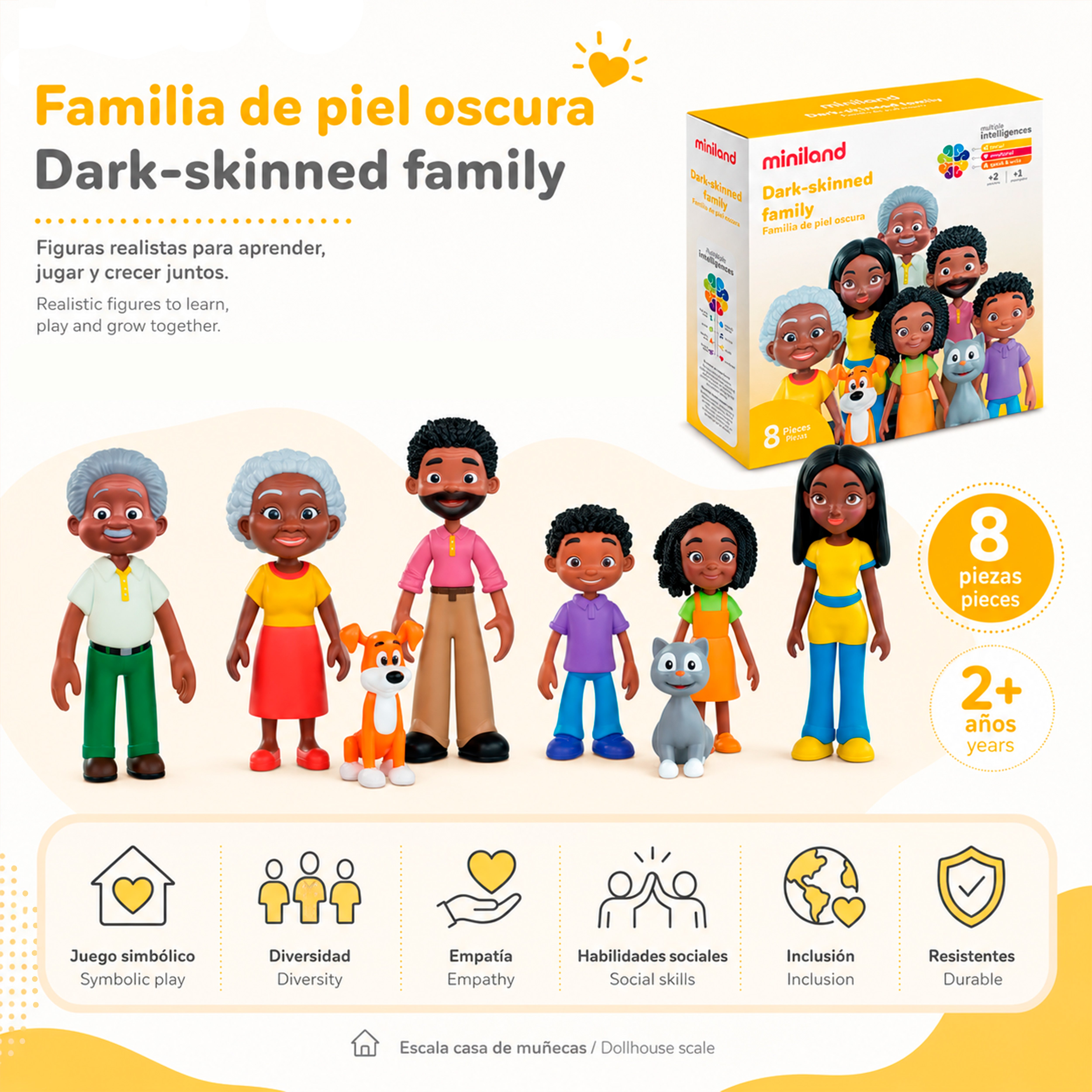 Dark-skinned family