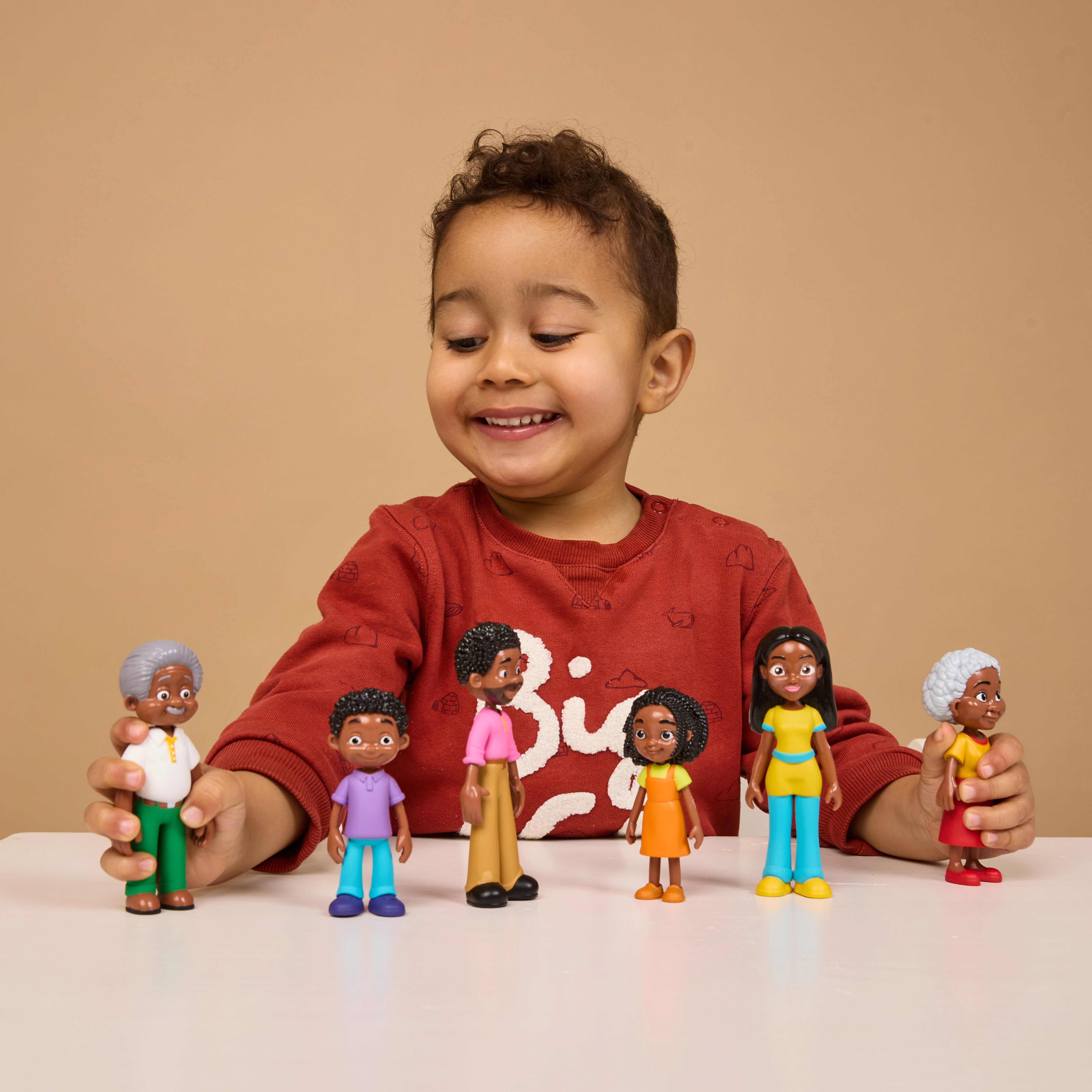 Dark-skinned family