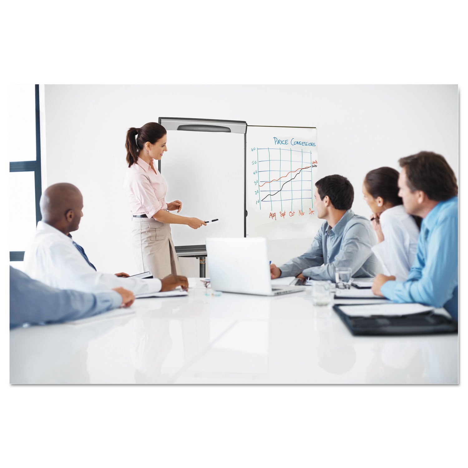 Tripod Extension Bar Magnetic Gold Ultra Dry Erase Easel, 30" x 36", White Surface, Black/Satin Aluminum Frame