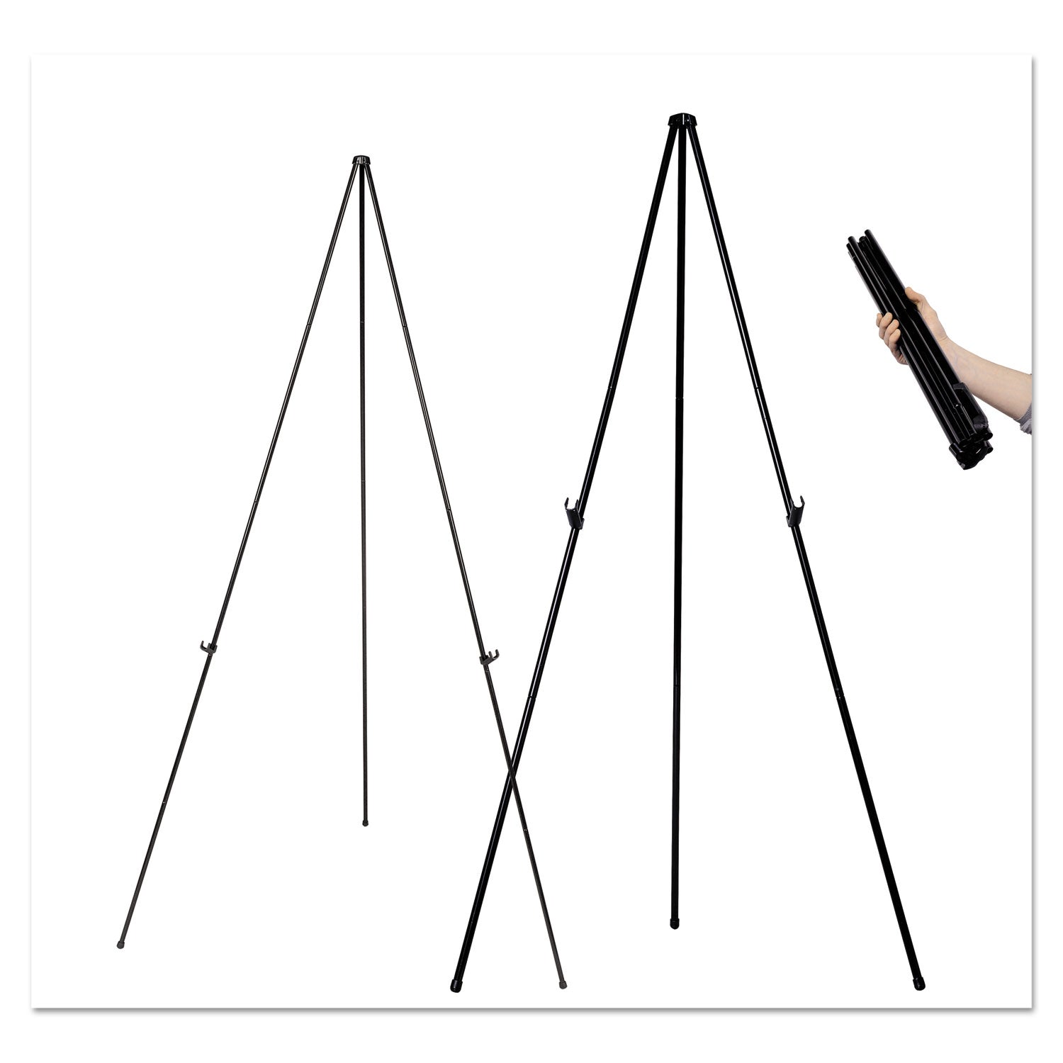 Instant Easel, 61.5" High, Black, Steel, Lightweight