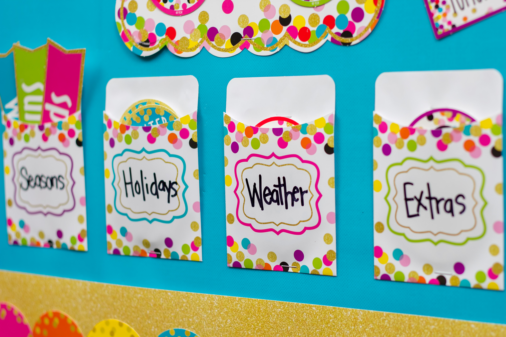 Confetti Library Pockets - Multi-Pack