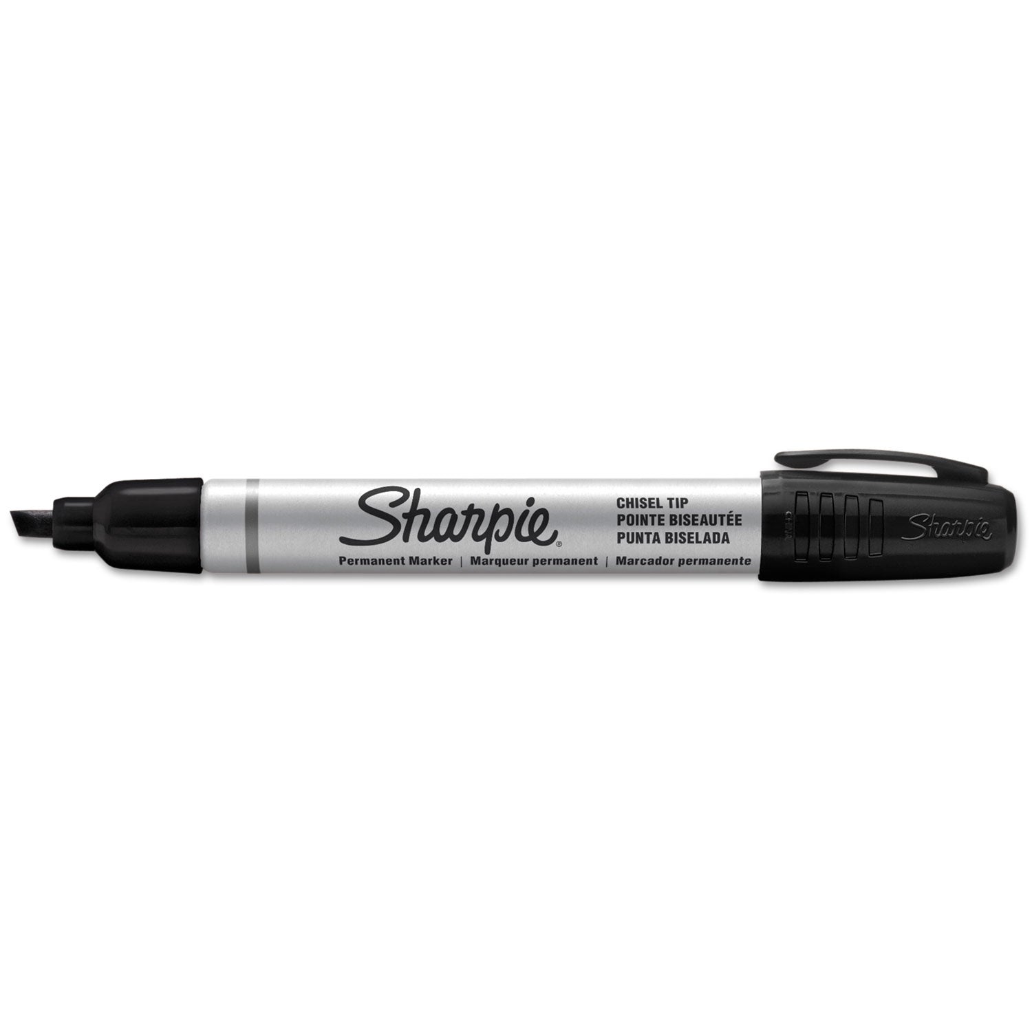 Chisel Marker Point - Black Ink - Metal Barrel - 1 Dozen