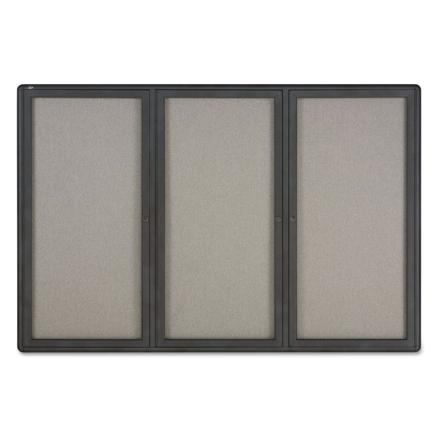 Quartet Enclosed Bulletin Board - 48" Board Height x 72" Board Width - Gray Fabric Surface - Hinged, Durable, Shatter Proof, Self-healing - Graphite Frame - 1 Each