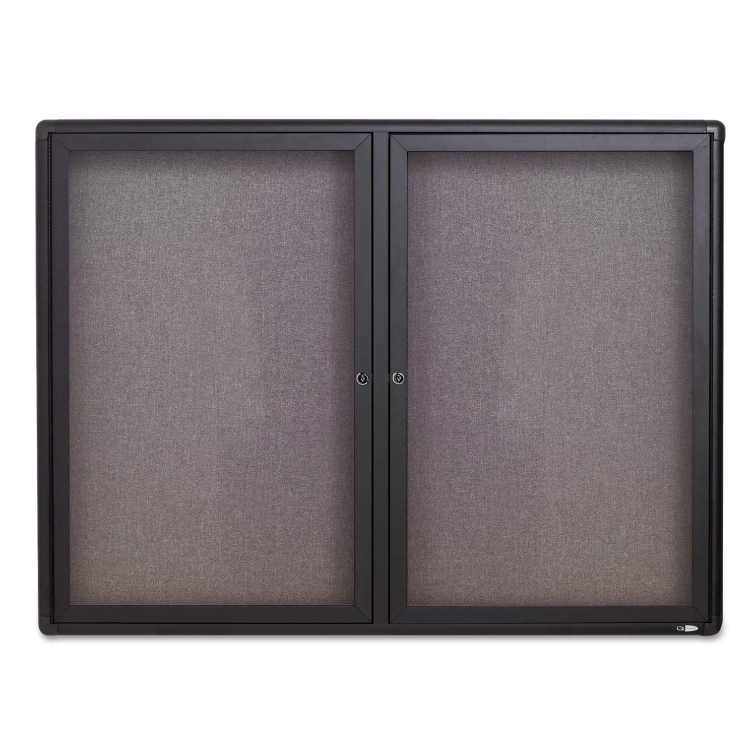 Quartet Enclosed Bulletin Board - 36" Board Height x 48" Board Width - Gray Fabric Surface - Hinged, Durable, Shatter Proof, Self-healing - Graphite Frame - 1 Each