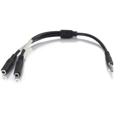 C2G 6in 4-pin 3.5mm Microphone and Headphone Breakout Adapter Y-Cable - 6" Mini-phone Audio Cable  - 27394