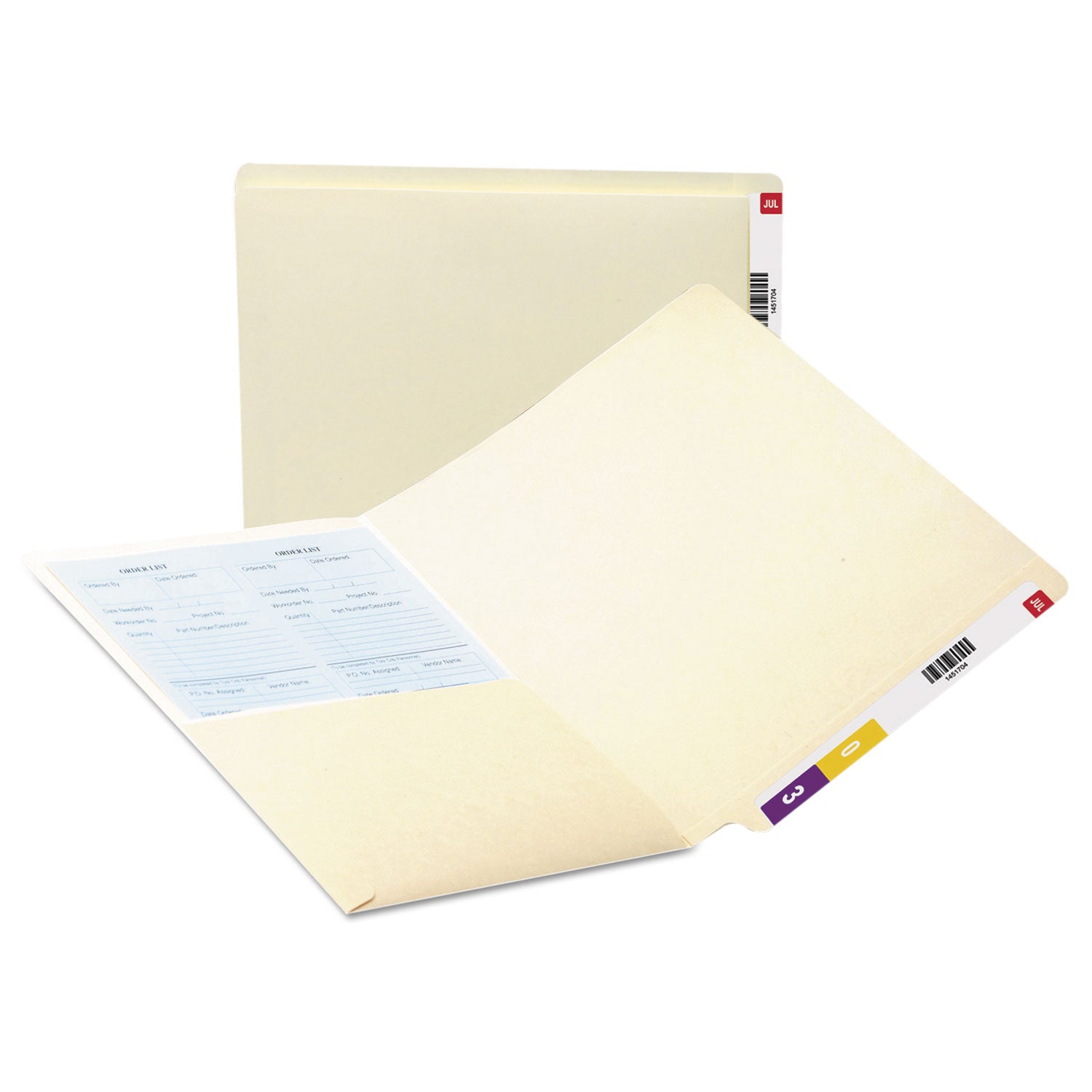 Smead Straight Tab Cut Letter Recycled File Pocket - 8 1/2" x 11" - 1 Pocket(s) - 11 pt. - 2 Plys - Manila - Heavyweight Cover, Embossed - 10% Recycled - 50 / Box