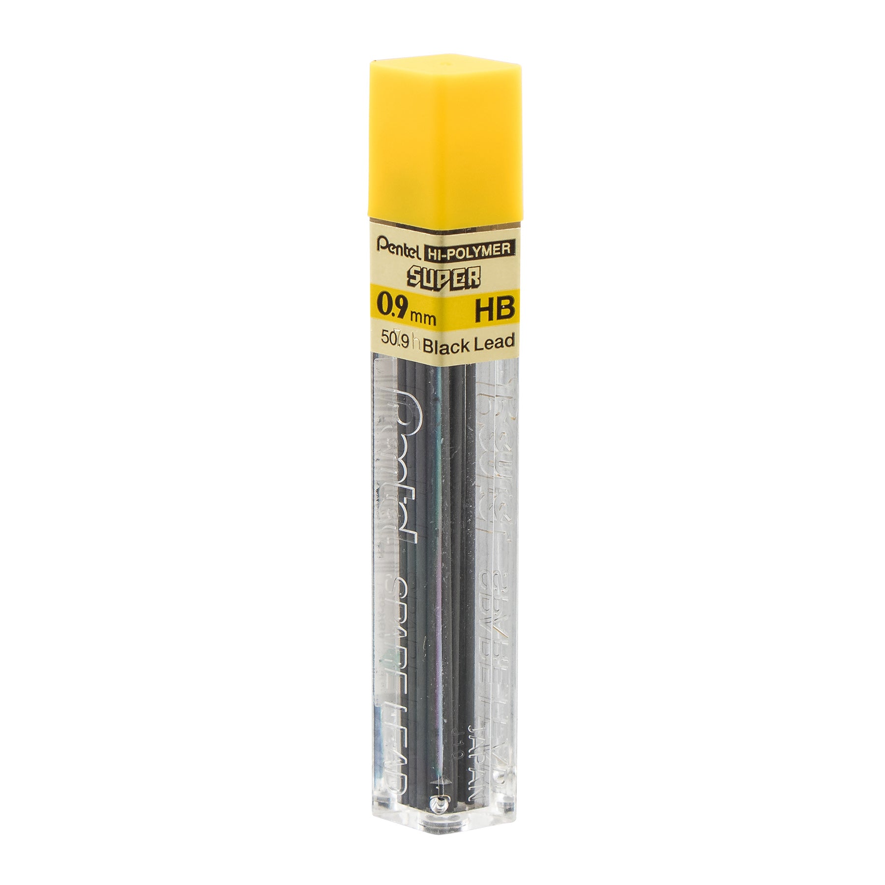Super Hi-Polymer Lead Refill (0.9mm) Thick, HB, 15 Pieces/Tube, 12 Tubes/Box