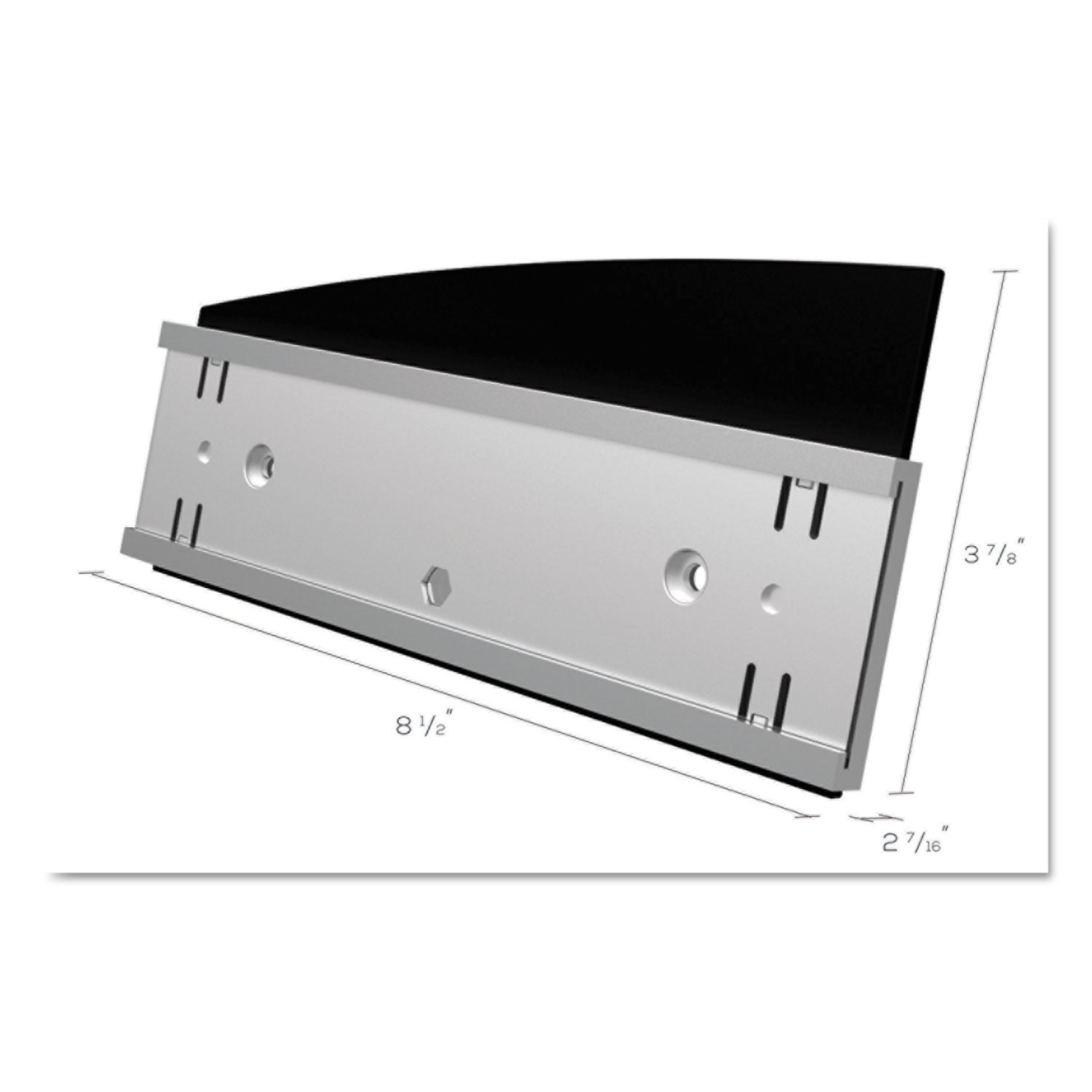 Interior Image Anti-Glare Sign Holder, Landscape, 8.5 X 2 Insert, Black/silver