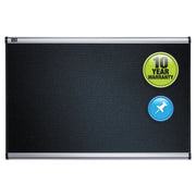 Quartet Prestige Embossed Bulletin Board - 24" Board Height x 36" Board Width - Black Foam Surface - Self-healing - Silver Aluminum Frame - 1 Each