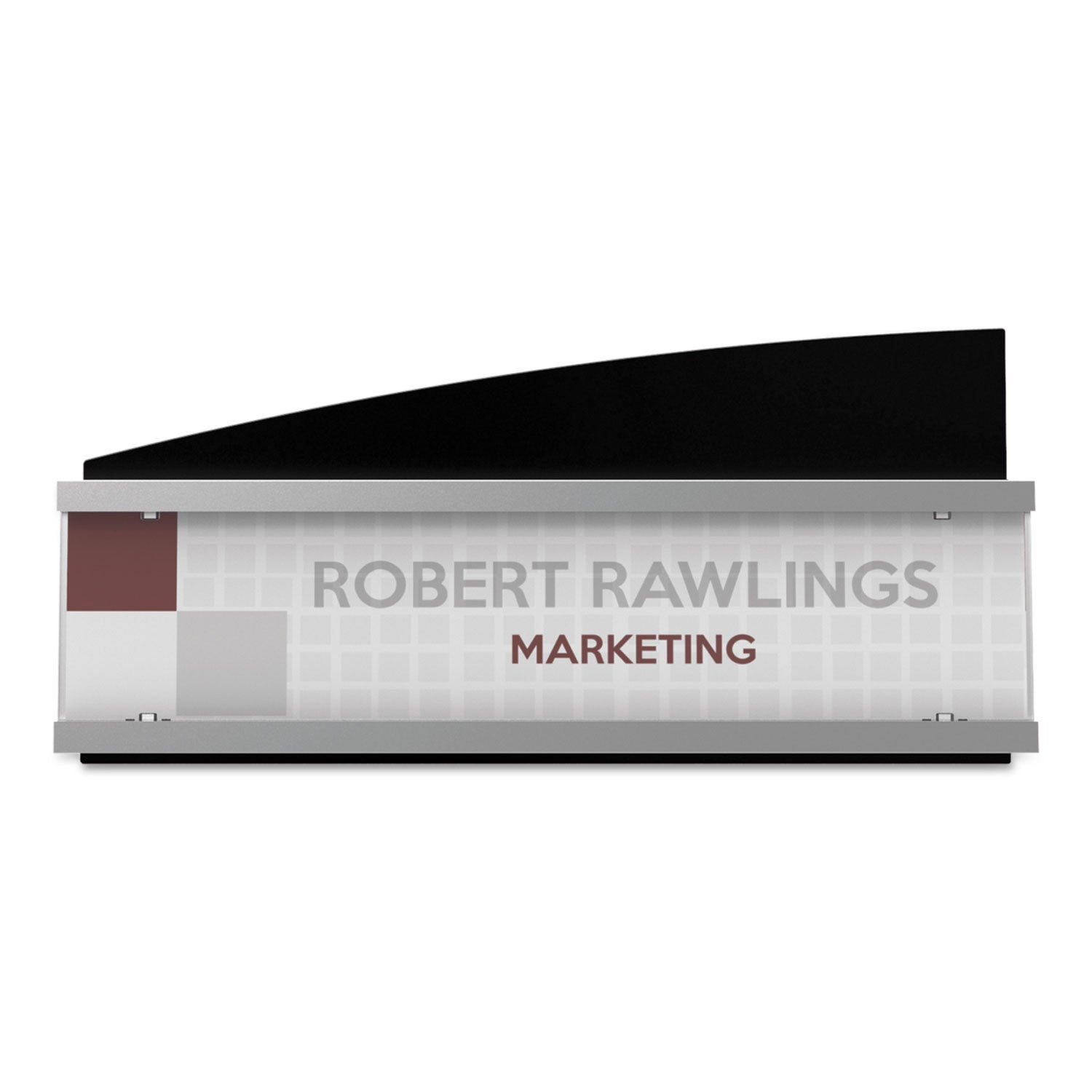 Interior Image Anti-Glare Sign Holder, Landscape, 8.5 X 2 Insert, Black/silver