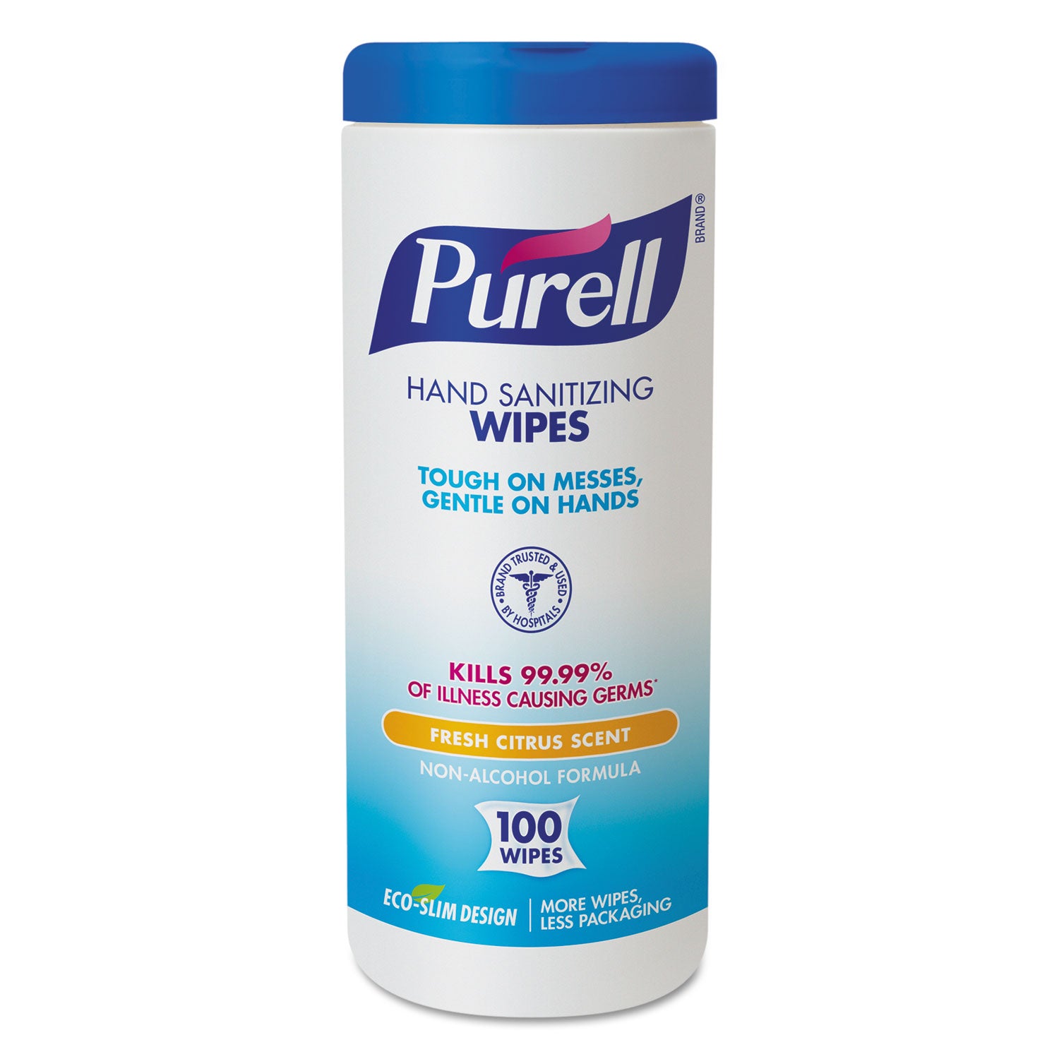 PURELL&reg; Sanitizing Wipes - Fresh Citrus - White - 100/Tub - 12 / Carton