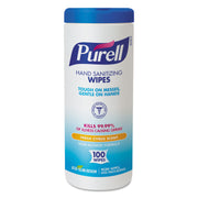 PURELL&reg; Sanitizing Wipes - Fresh Citrus - White - 100/Tub - 12 / Carton