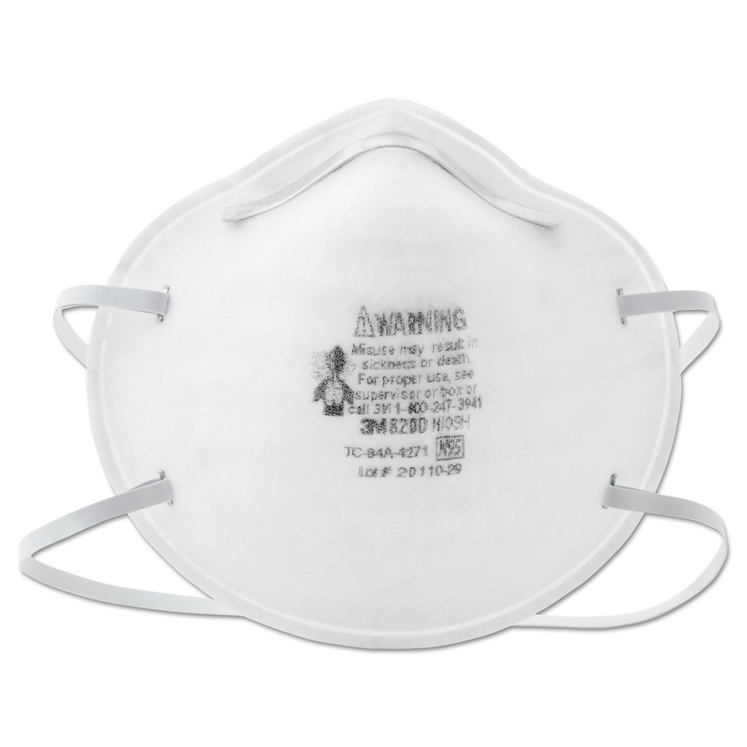 Standard - Allergen, Dust Protection - White - Lightweight, Disposable, Adjustable Nose Clip, Comfortable - 20 / Box
