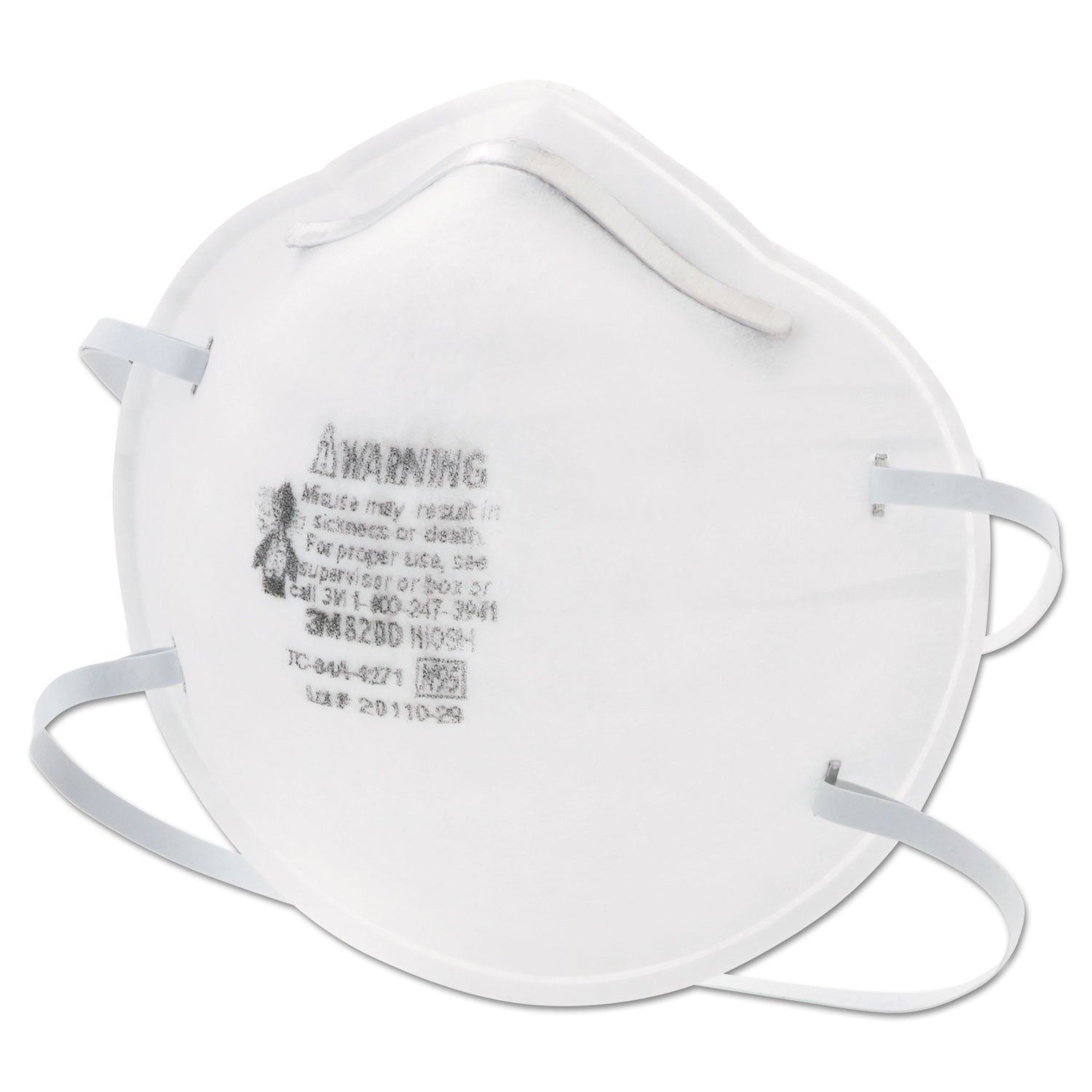 Standard - Allergen, Dust Protection - White - Lightweight, Disposable, Adjustable Nose Clip, Comfortable - 20 / Box