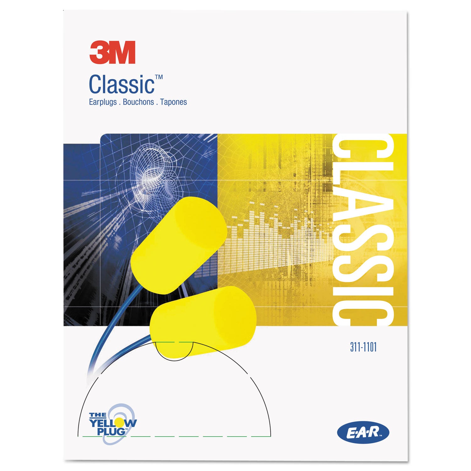 Noise Protection - Foam - Yellow - Moisture Resistant, Corded - 2/Pair - 200 / Box