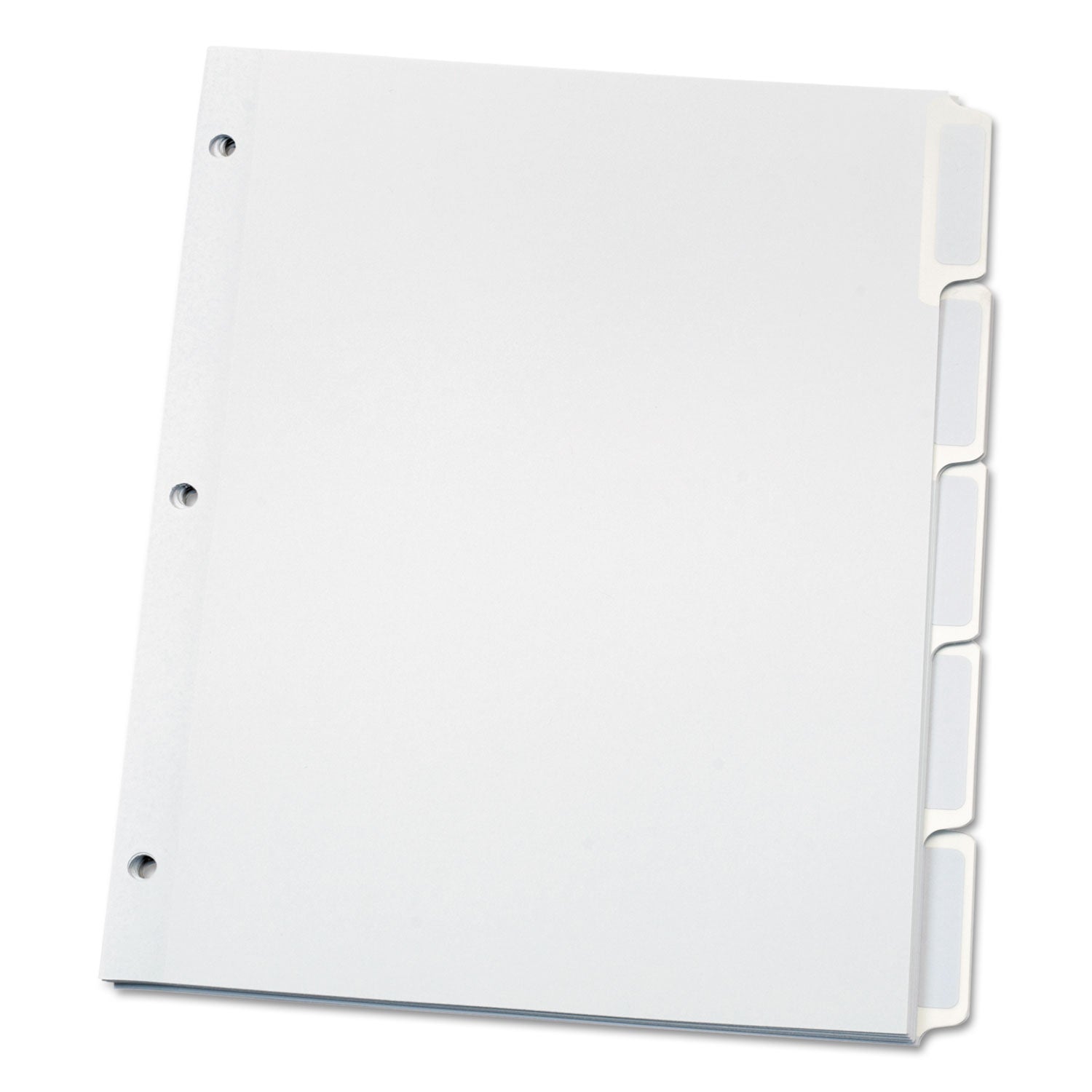 Print-on Tab(s) - 5 Tab(s)/Set - 3 Hole Punched - Self-adhesive, Removable - White Divider - Rip Proof, Reinforced Edges, Heavyweight - 1 Box