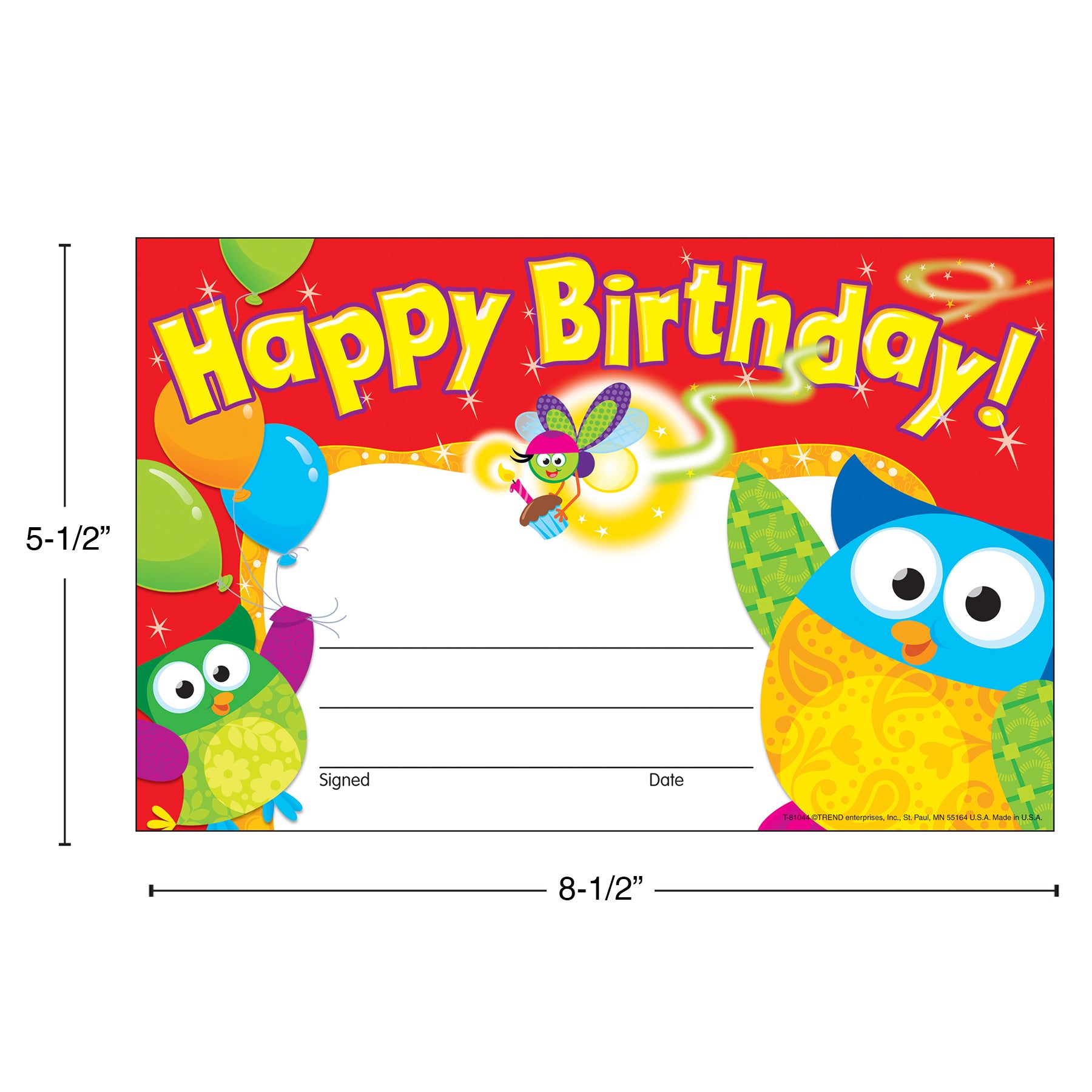 Happy Birthday Owl-Stars!® Recognition Awards, 30 ct