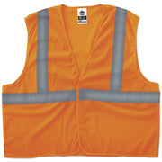 Ergodyne Class 2 Orange Super Econo Vest - Large/Extra Large - Orange - Reflective, Machine Washable, Lightweight, Hook & Loop Closure - 1 Each