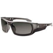 Ergodyne Skullerz Odin Smoke Lens Safety Glasses, Matte Black Frame, Scratch & Impact Resistant, Anti-glare, Non-slip, 1 Each