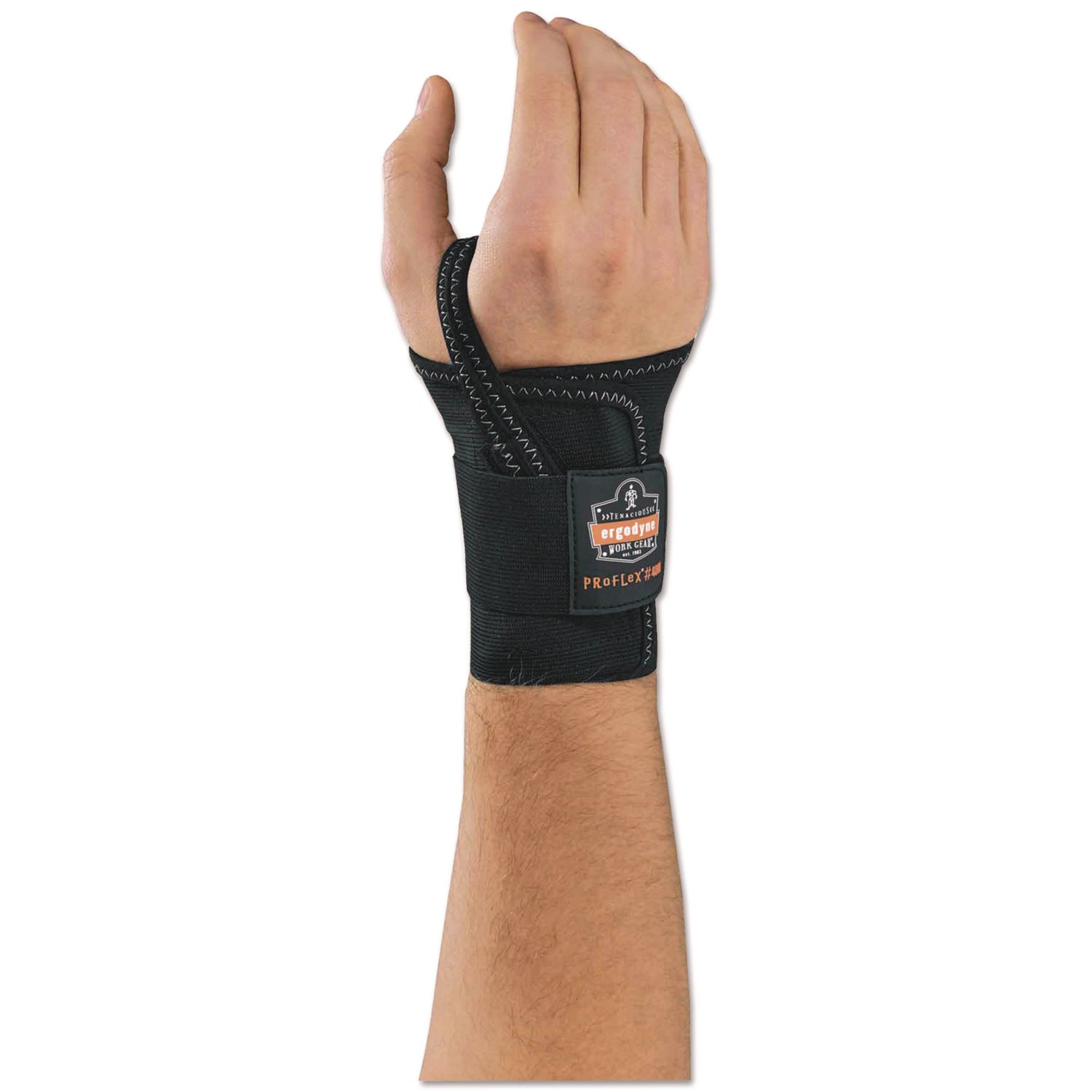 Ergodyne ProFlex 4000 Single-Strap Wrist Support, Right Handed, Extra Large, Black, 1 Each