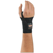 Ergodyne ProFlex 4000 Single-Strap Wrist Support, Left Handed, Large, 7" to 8", Black, 1 Each