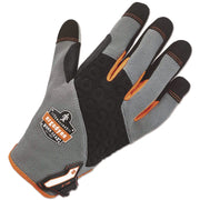 Ergodyne ProFlex 710 Heavy-Duty Utility Gloves, Large, Gray, 10" Length, Reinforced Palm, Fingertip & Saddle, Machine Washable, Abrasion Resistant, Hook & Loop Closure, 2 Pairs