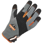 Ergodyne ProFlex 710 Heavy-Duty Utility Gloves, Medium, Gray, 9" Length, Size 8, Padded & Reinforced Palm, Abrasion Resistant, Machine Washable, 2 Pairs