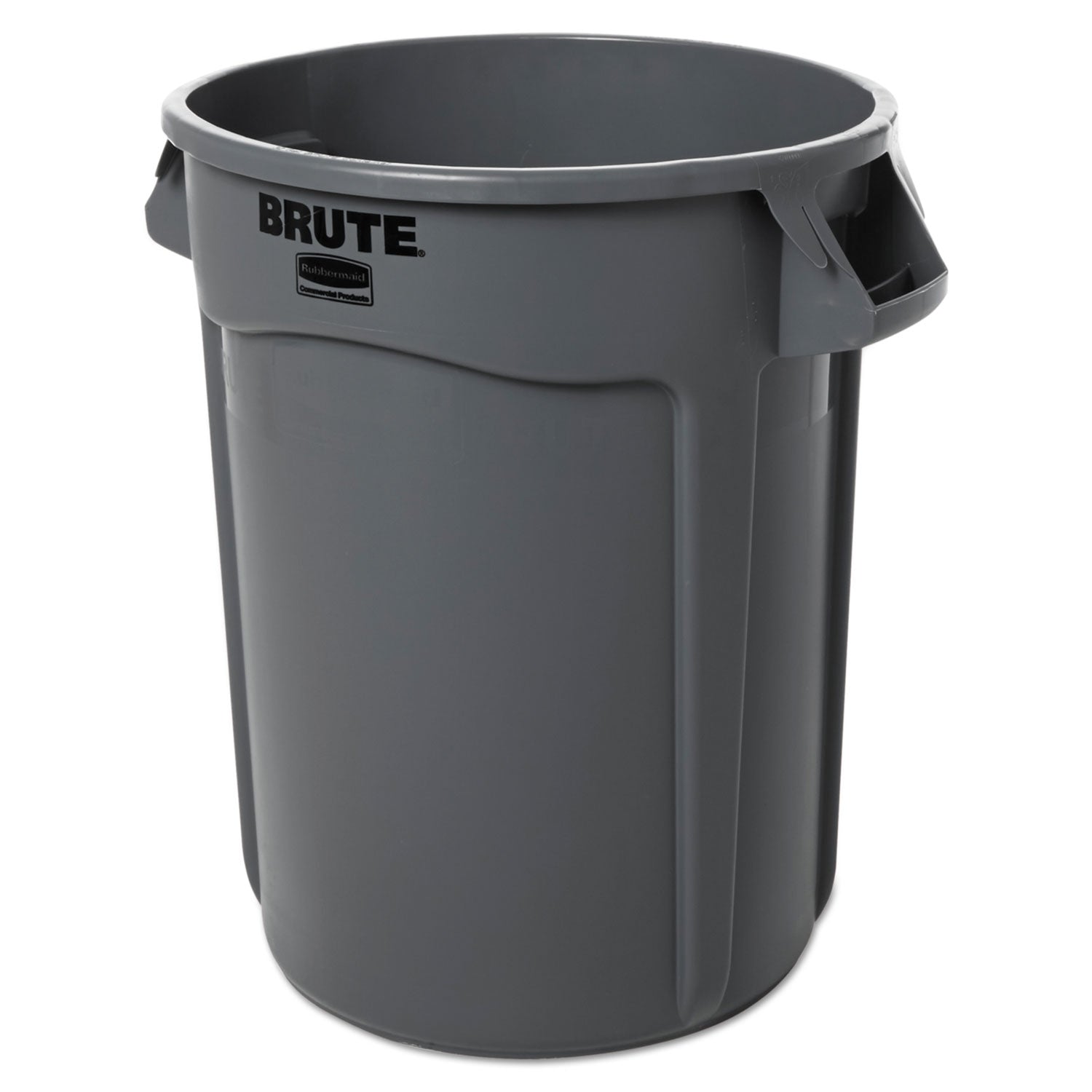 Rubbermaid Commercial Brute 32-Gallon Vented Container - 32 gal Capacity - Round - Handle, Heavy Duty, Reinforced, UV Coated, Damage Resistant, Warp Resistant, Tear Resistant, Crush Resistant - 27.3" Height x 21.9" Diameter - Plastic - Gray - 1 Each