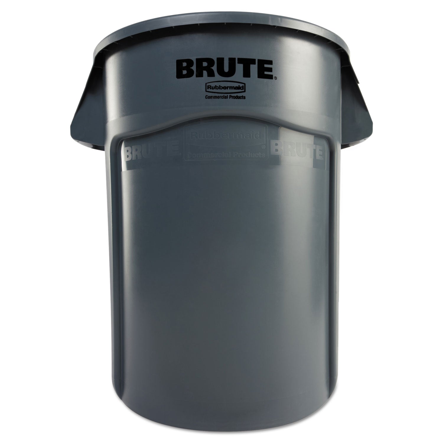 Rubbermaid Commercial Brute 44-Gallon Vented Utility Container, Round, Heavy Duty, Reinforced Handles, UV Coated, Water and Crack Resistant, Plastic, Gray, 31.5" Height x 24" Diameter, 1 Each