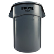 Rubbermaid Commercial Brute 44-Gallon Vented Utility Container, Round, Heavy Duty, Reinforced Handles, UV Coated, Water and Crack Resistant, Plastic, Gray, 31.5" Height x 24" Diameter, 1 Each