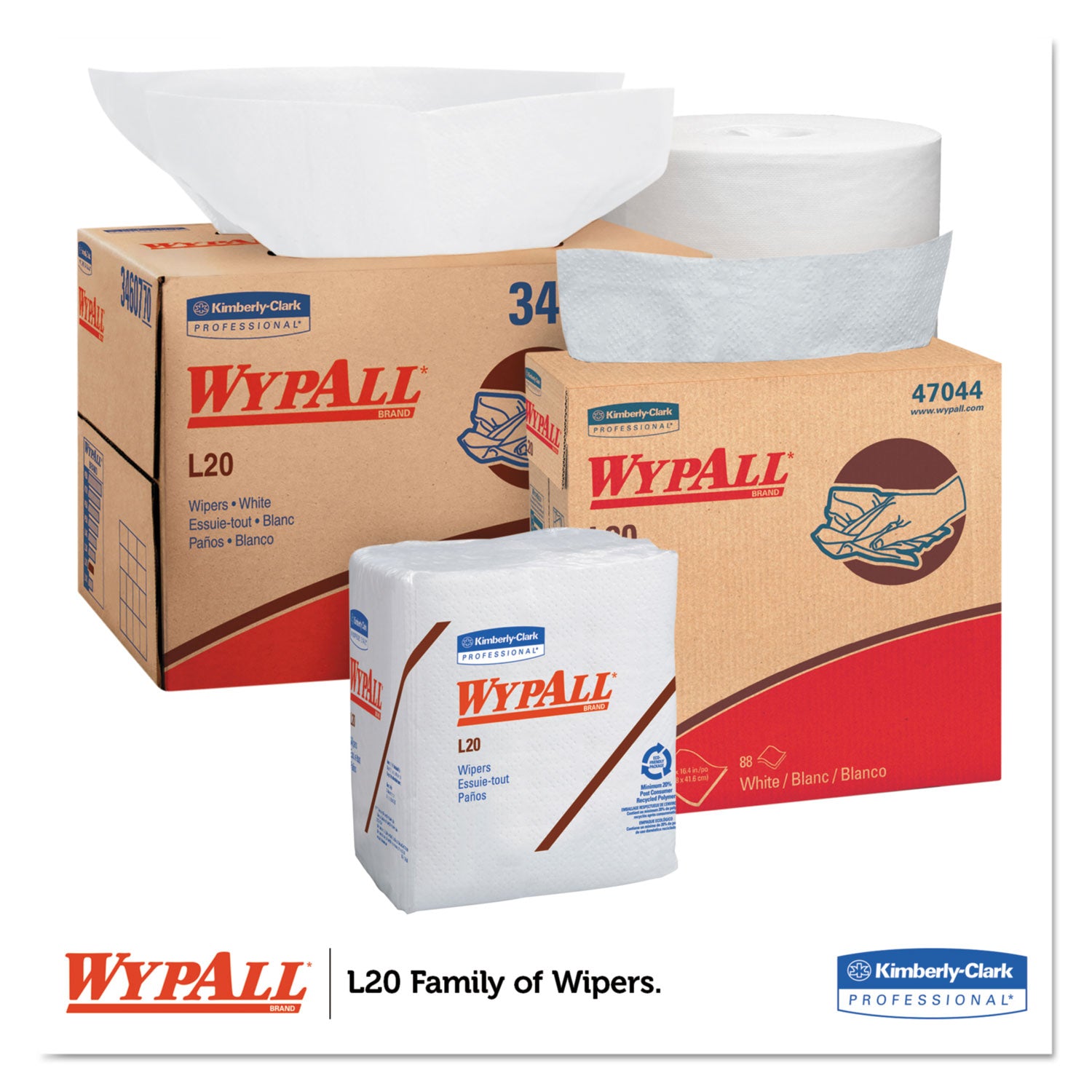L20 Towels, POP-UP Box, 4-Ply, 9.1 x 16.8, Unscented, White, 88/Box, 10 Boxes/Carton