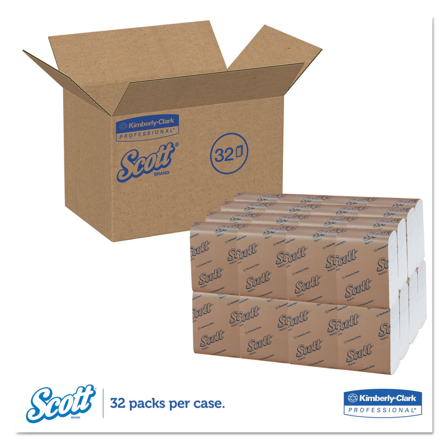 Low-Fold Dispenser Napkins, 1-Ply, 12" X 7", White, 250/pack, 32 Packs/carton